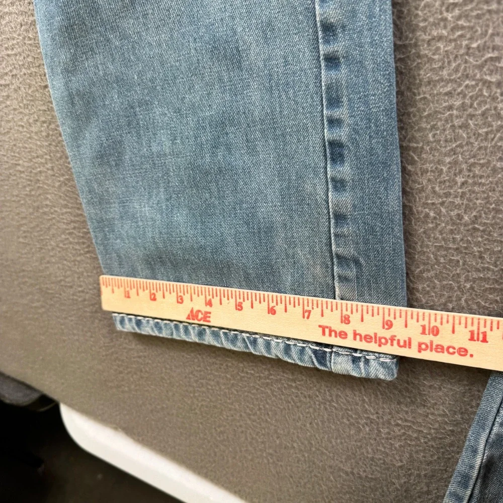 Wrangler Rock 47 Jeans Men 34x36 Blue Slim Boot Heavy Stitch Western Cowboy
